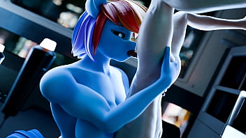 Preview 3 of Sunny Leone Fuck 1 Minute - Rainbow Dash Oral Animation 4k