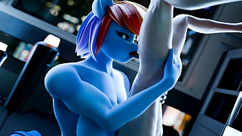 Preview 1 of Sunny Leone Fuck 1 Minute - Rainbow Dash Oral Animation 4k