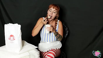 Preview 1 of Busty Showers Jerks Cums - Wendy Cosplay Wendys Mukbang