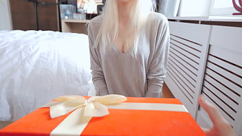 Preview 1 of Kajale Agarwal Sex - Cute Girl Makes a Great Gift on Christmas!