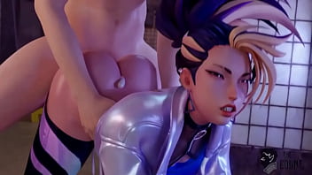 Preview 4 of Moms More Water - Akali gets creampied in her ass