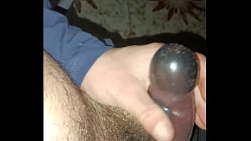 Preview 2 of Share Saks - Masturbation with black leather leggings and penis extender