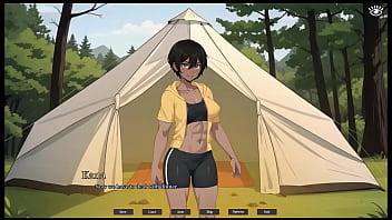 Preview 1 of 1st Sex Vadio - Tomboy Sex in forest [ HENTAI Game ] Ep.2 hot footjob in the tent !