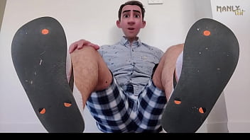 Preview 2 of Soduce Teen Boy - STEP GAY DAD - DAGGY FOOTWARE - The episode that will have you wishing your cock was between step dads flip flops and socked soles.