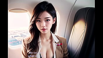 Preview 1 of India New Sex Hd - Topless Big Tits Asian Stewardess On Your Service (with pussy masturbation ASMR sound!) Uncensored Hentai
