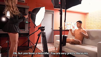 Preview 1 of Small Passi - Super sexy photographer seduces her muscular model to fuck with him