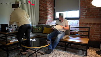 Preview 1 of Sany Lionlion - my private secretary in turtle neck pullover and tight leggings fucked on a business trip