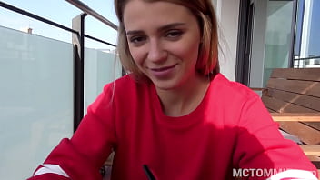 Preview 2 of Milly Moris Rides Cock 0 - Super hot blonde teen Mary Kalisy sucks and fucks at home