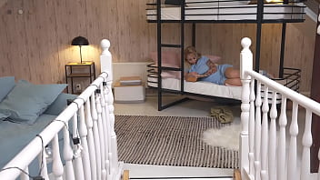 Preview 3 of Oriya Story Of A Farmer - Fake Hostel - Mormon girl with tight wet pussy and big heavy tits gives in to her sexual urges and sneaky fucks a thick cock in front of her big protective until she orgasms and watches cum spray onto her massive boobs