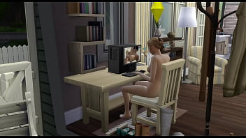 Preview 3 of Bi Mf Cumkiss - Sims solo girl