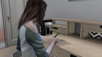 Preview 1 of Friends Hot Mom Regan Foxx - Student Teases Professor To Come Inside - (My Art Professor - Episode 5) - Sims 4 - 3D Hentai