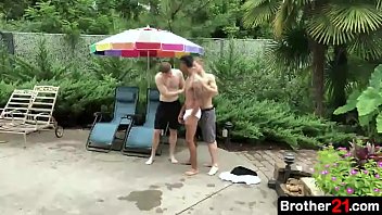 Preview 1 of Japan Xxx Hd 5 Mint - Three boys get busy with each other right there by the pool
