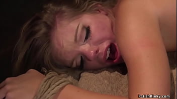 Preview 2 of Baird Uncal Big Coke - Slim bound blonde sub anal banged