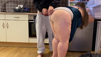 Preview 2 of Ebony Small Tits Squeezing - I fuck and cum in my mother-in-law&#039_s panties,  wearing my mother-in-law&#039_s fat ass