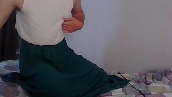 Preview 2 of Offes Pron Video - Jasmine crossdresser in a wonderful dress