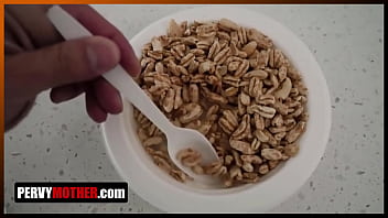 Preview 2 of Chiks Pee - PervyMother.com ⏩ Nymphomaniac Stepmom Doesnt Let her Stepson Eat his Morning Cereal