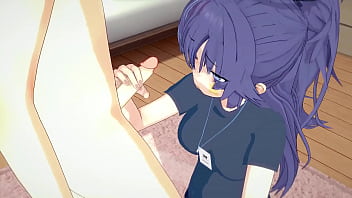 Preview 1 of Condom Jizz - Blue Archive thicc thigh Yuuka 3D hentai
