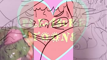 Preview 1 of Big Huge Bobs - GREEN Monster Girl Jacks Guy Off To CHUBBY BUNNY
