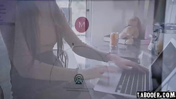 Preview 1 of Miyabi Hayama - Hardworking Maya Woulfe is working at her computer but is constantly being interrupted by Joanna Angel,  Aiden Ashleys partner.