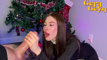 Preview 3 of Standing Young Girl Hd - Christmas Deepthroat And Huge Facial