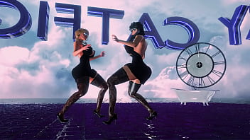 Preview 3 of Brunette Mast - CATFIGHT DANCE