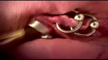 Preview 2 of Dogy Hard - Extreme Close Up Rubbing My Pierced Clit by MakeUp Brush and Huge Orgasm make me completely Wet my Pussy