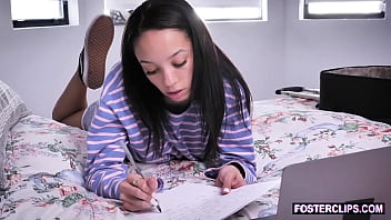 Preview 1 of Sannyliyon Xex Porm - Shy latina teen involved into stepfamily threesome fuck