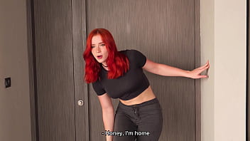 Preview 1 of Khybr - Redhead Gives Footjob After Foot Massage,  Fucks And Gets Cum On Feet In Fishnet Stockings POV