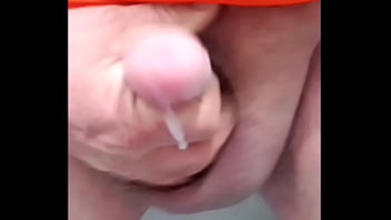Preview 2 of Tniowqexh - Jerking My Cock Orange Shirt 1