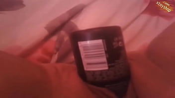 Preview 1 of One Boy 5 Women Sex - Hot Slut Fucks Herself With Plastic Bottle