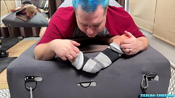 Preview 1 of Sinfully Sweet Sister - Bear Daddy Matt Wraps Sub Ryder And Tickles His Bare Feet