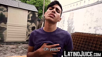 Preview 4 of The Son Husband And Son Mather - LatinoJuice.com - Straight guy Ariano maintains eye contact with me while he blows my big dick