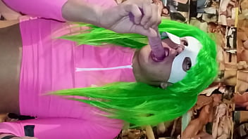 Preview 1 of Good Pone - Chupando mi dildo de 2 cabezas largo