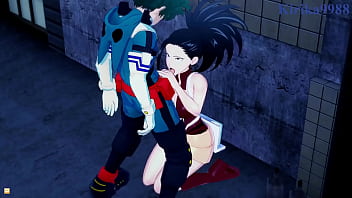 Preview 3 of Sexy Suny Bf - Mina Ashido and Momo Yaoyorozu and Izuku Midoriya intense sex. - My Hero Academia Hentai