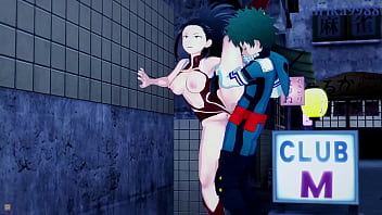Preview 4 of Sexy Suny Bf - Mina Ashido and Momo Yaoyorozu and Izuku Midoriya intense sex. - My Hero Academia Hentai