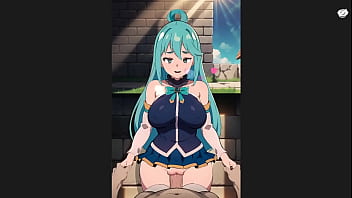 Preview 1 of Brazzers Step Mkm - Konosuba Aqua Standing Sex Creampie - Ohh My Waifu H game