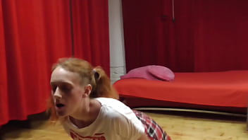 Preview 1 of Virgin Guy Porn - Ginger Teen Gives A Deepthroat