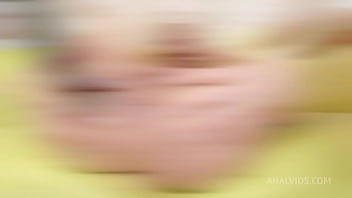 Preview 2 of Solo Sodopage6 - Lara De Santis DAP with real cock and dildo,  DAP and PISS in her boyfriend&#039_s gape and drink cum LDS039