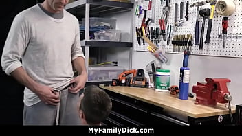 Preview 2 of Amazon Muscle Shemale Women - Shy Young Boy Gets Rammed By His Step Father