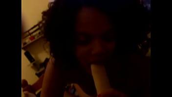 Preview 2 of Video Porno Maen Dg Kak Ipar - Young Chubby ebony teen blow bbc and dildo