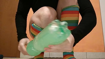 Preview 1 of Mia Ass Massage - Someone doubted that I could insert this bottle from the bottom. Here are two videos to prove that my ass can do it (video 2)