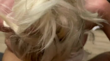 Preview 4 of Mom Son Secret 4 - Crazy skinny blonde Lara Forst gets a HUGE FACIAL by Leo Casanova with CUMSHOT in the EYE!
