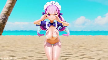 Preview 2 of Rasmi With Her Boyfriend - 【MMD】Marine Dreamin (Minato Aqua)