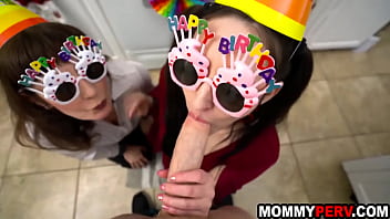Preview 3 of Xnxx Pakstanxxx - Step aunt and step mom sucking my dick at once