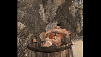 Preview 2 of Hunter Sexy Movi - handsome mega hunk cam heyward gets blowjob at spa retreat