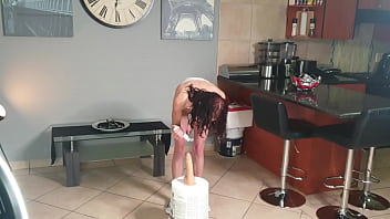 Preview 1 of Lesbian Brooke Wylde - Doing the 5 minute squat fuck challenge