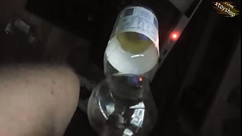 Preview 2 of Shara Jahe - Hot Pissing Into A Bottle At Midnight