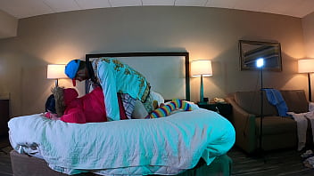 Preview 3 of Son Sleeping Mom Hot - Celebrity Fucks Hot Tgirl in Chastity