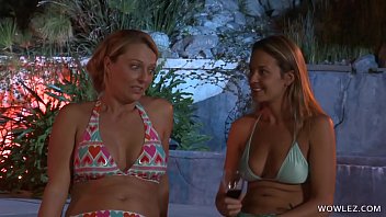 Preview 1 of Son Sleep Mom Hoot Sex - Brenda James And Elexis Monroe Having Fun Time At Night By The Pool