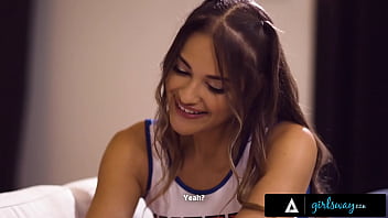 Preview 2 of Desi X Hamester - GIRLSWAY - Hot Cheerleader Massages Teammate After Practice! Both End Up Eating Each Other&#039_s Pussy